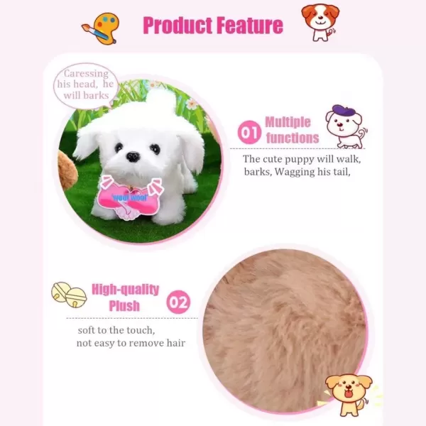 imageLiberty Imports Plush Golden Retriever Toy Puppy Electronic Interactive Pet Dog  Walking Barking Tail Wagging Stretching Companion Animal for Kids