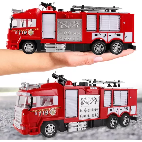 imageLiberty Imports RC Rescue Fire Engine Toy Truck  Radio Control RC Fire Truck with Working Water Pump Shoots and Squirts Water