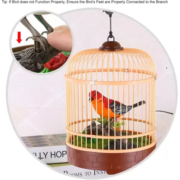 imageLiberty Imports Singing and Chirping Bird Toy in Cage  Realistic Sounds and Movements  Sound Activated