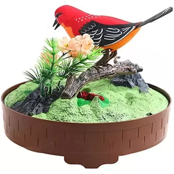 imageLiberty Imports Singing and Chirping Bird Toy in Cage  Realistic Sounds and Movements  Sound Activated