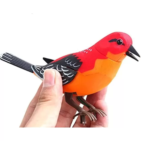 imageLiberty Imports Singing and Chirping Bird Toy in Cage  Realistic Sounds and Movements  Sound Activated