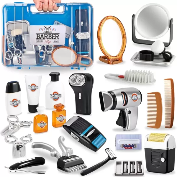imageMy First Shaving and Grooming Pretend Play Kit  Kids Barber Playset for Boys with Hair Trimmers Dryer Razors and Styling Accessories