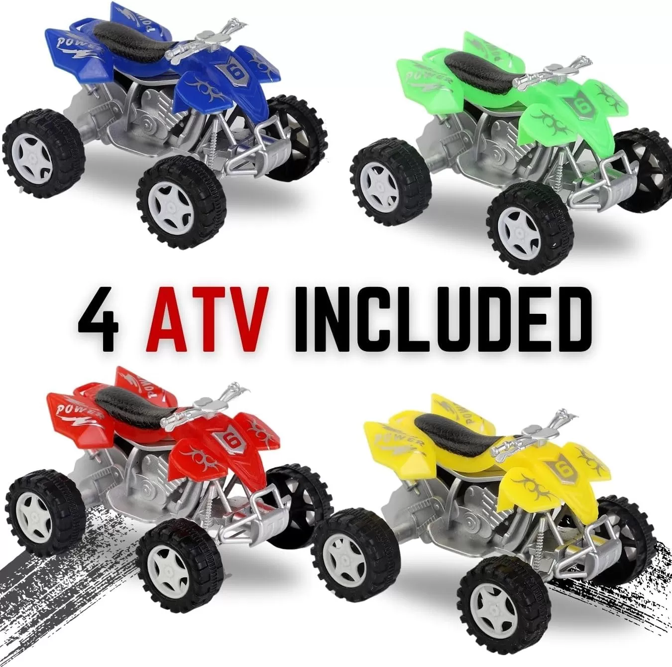 imageAuto Hauler Big Rig Toy Semi Truck Car Carrier Transporter Trailer 148 Scale Friction Powered Wheeler Vehicle with 4 ATVs Dirt Bike Assorted Colors