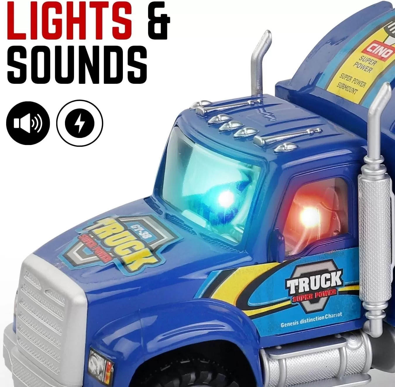 imageAuto Hauler Big Rig Toy Semi Truck Car Carrier Transporter Trailer 148 Scale Friction Powered Wheeler Vehicle with 4 ATVs Dirt Bike Assorted Colors