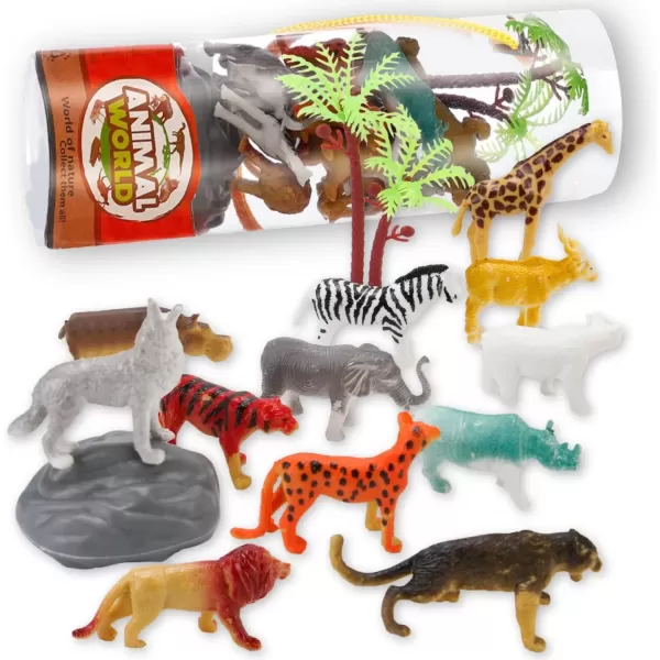 image6 PACK Small Animal Figures Toys 78 Pieces Realistic Mini Dinosaur Insect Sea Farm Reptile Wild Jungle Zoo Plastic Little Creatures Playset Cake Topper Party Favors for Kids Toddlers