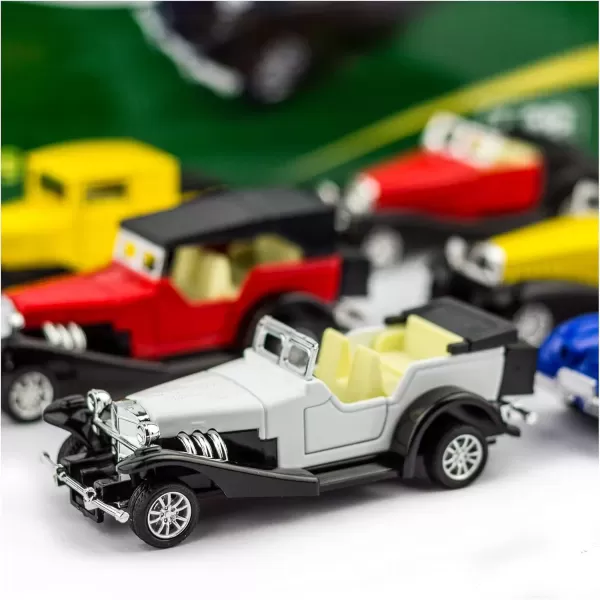image6 Pack  Diecast Cars Antique Classic American Vehicles with Pullback Action and Openable Doors Collectible Vintage Retro Model Cars Toy for Display and Gifts for Kids 132 Scale
