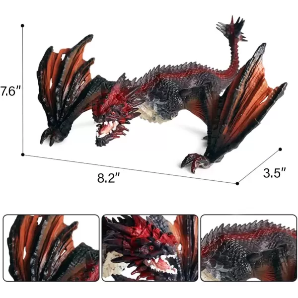 image8quot Dragon Toy Figure Realistic Plastic Ancient Mythological Fire Creature Model Decoration Collector Figurine for Kids Adults