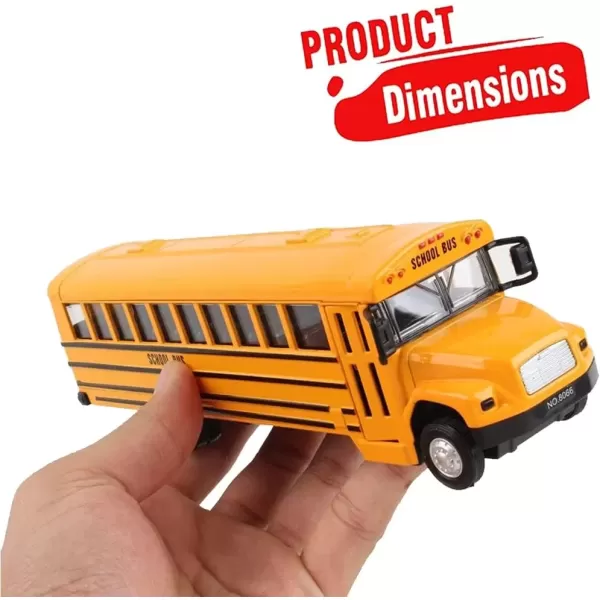 imageDiecast Yellow School Bus Model Toy 8quot Pullback Die Cast Model Vehicle for Kids with Rubber Tires Opening Doors Lights and Sounds