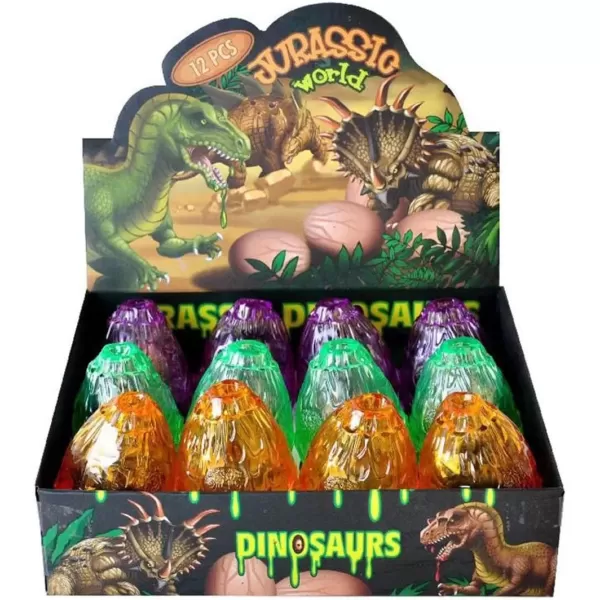 imageLiberty Imports 12 PCS 3D Dinosaur Plasma Action Figures Realistic Figurine Puzzles in Jurassic Hatching Eggs  Ideal Kids Toy Party Favors Bulk Supplies