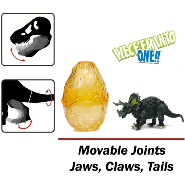 imageLiberty Imports 12 PCS 3D Dinosaur Plasma Action Figures Realistic Figurine Puzzles in Jurassic Hatching Eggs  Ideal Kids Toy Party Favors Bulk Supplies