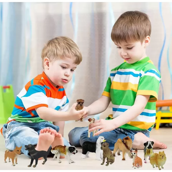 imageLiberty Imports 18 PCS Large Dog Figurines Playset 4quot Toy Pet Puppy Realistic Play Figures Canine Bulk Animal Variety Cake Toppers Party Favors for Kids