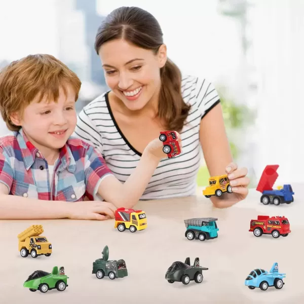 imageLiberty Imports 36 PCS Mini Pullback Vehicles Toy Pocket Cars Mega Set for Kids  Pull Back Plastic Miniature Construction Truck Military Vehicle Race Car Fighter Jets Gift Assortment