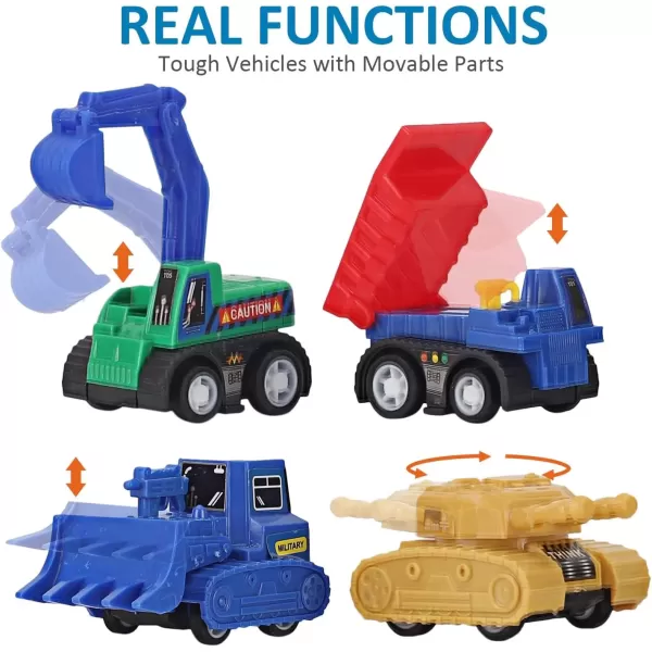 imageLiberty Imports 36 PCS Mini Pullback Vehicles Toy Pocket Cars Mega Set for Kids  Pull Back Plastic Miniature Construction Truck Military Vehicle Race Car Fighter Jets Gift Assortment