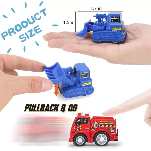imageLiberty Imports 36 PCS Mini Pullback Vehicles Toy Pocket Cars Mega Set for Kids  Pull Back Plastic Miniature Construction Truck Military Vehicle Race Car Fighter Jets Gift Assortment
