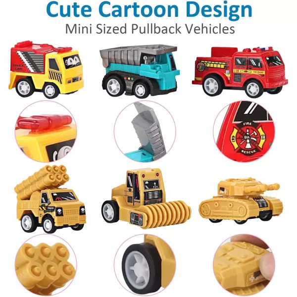 imageLiberty Imports 36 PCS Mini Pullback Vehicles Toy Pocket Cars Mega Set for Kids  Pull Back Plastic Miniature Construction Truck Military Vehicle Race Car Fighter Jets Gift Assortment