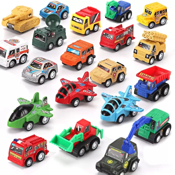 imageLiberty Imports 36 PCS Mini Pullback Vehicles Toy Pocket Cars Mega Set for Kids  Pull Back Plastic Miniature Construction Truck Military Vehicle Race Car Fighter Jets Gift Assortment