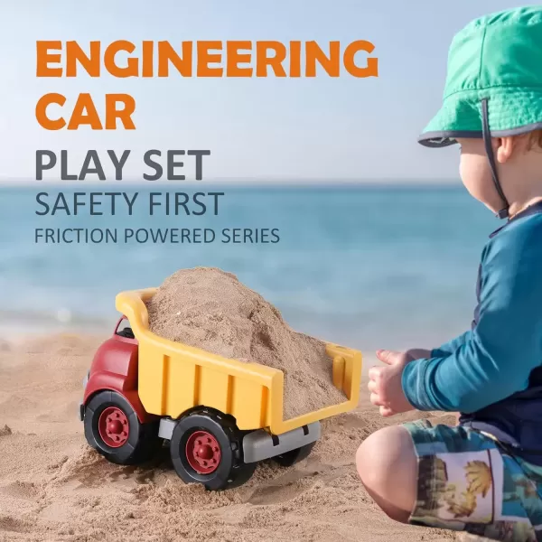 imageLiberty Imports Big Plastic Dump Truck  Tough Construction Kids Toy Vehicle for Toddlers Boys Imaginative Pretend Play Yellow and Red