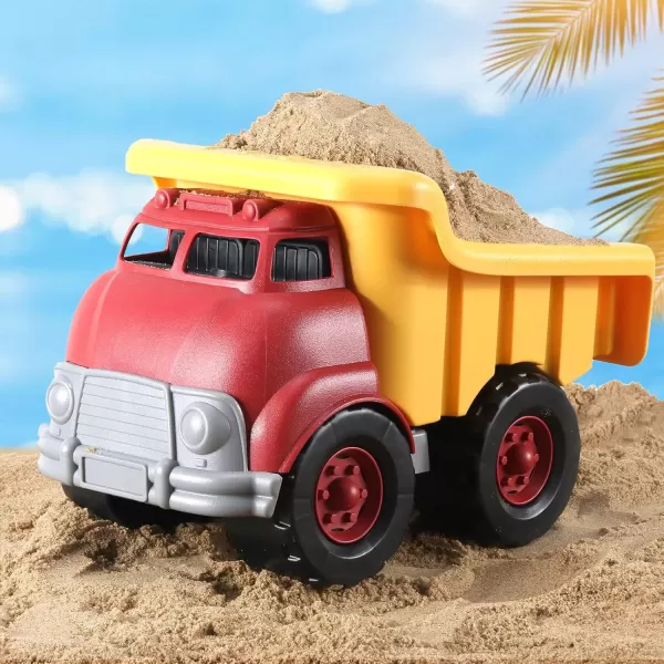 imageLiberty Imports Big Plastic Dump Truck  Tough Construction Kids Toy Vehicle for Toddlers Boys Imaginative Pretend Play Yellow and Red