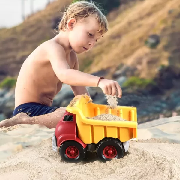 imageLiberty Imports Big Plastic Dump Truck  Tough Construction Kids Toy Vehicle for Toddlers Boys Imaginative Pretend Play Yellow and Red