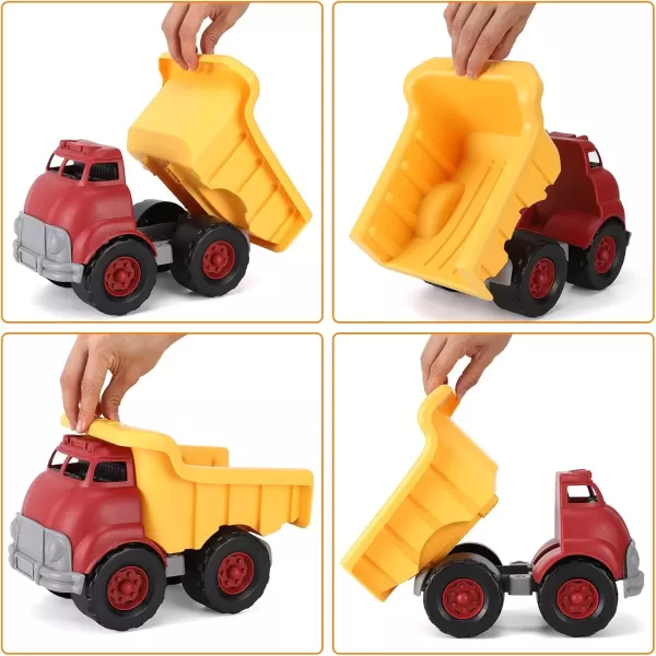 imageLiberty Imports Big Plastic Dump Truck  Tough Construction Kids Toy Vehicle for Toddlers Boys Imaginative Pretend Play Yellow and Red