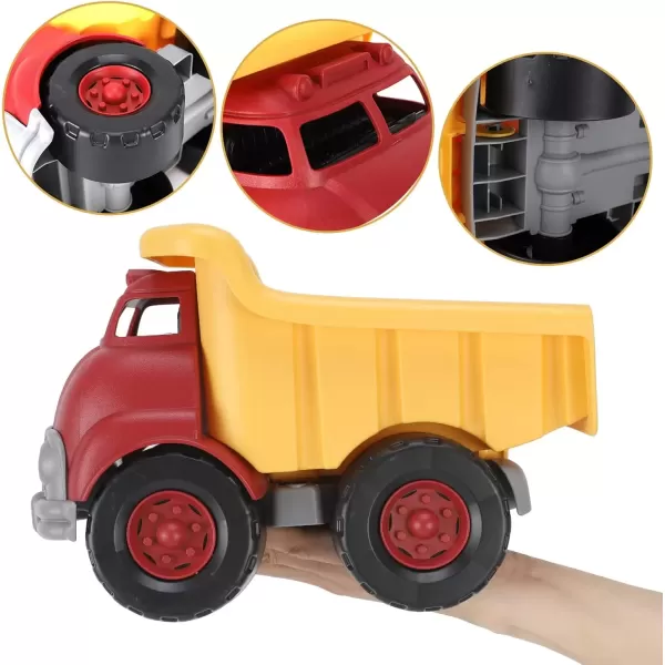 imageLiberty Imports Big Plastic Dump Truck  Tough Construction Kids Toy Vehicle for Toddlers Boys Imaginative Pretend Play Yellow and Red