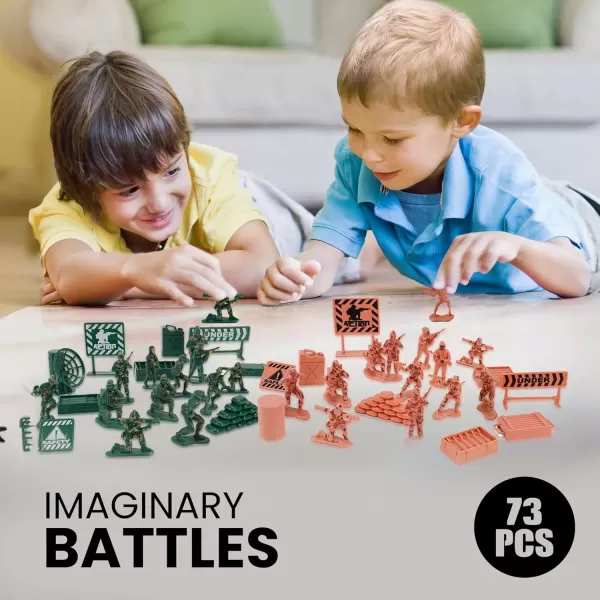 imageLiberty Imports Military Air Force Navy Deluxe Action Figures Army Men Soldiers Playset with Scaled Vehicles 73 pcs