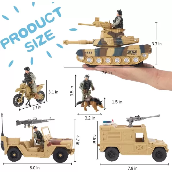 imageLiberty Imports Military Toys Army Action Combat Zone  42 Piece Huge Playset with Large Tanks Boat Motorcycle Trucks Soldier Figures and Accessories