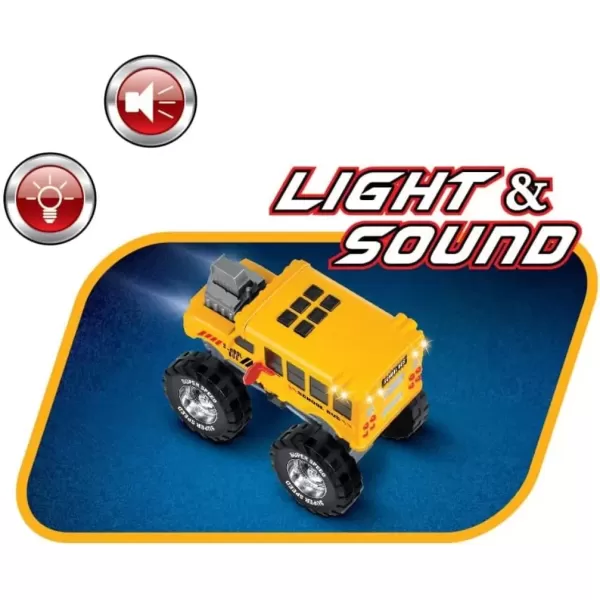 imageLiberty Imports Motorized Mighty Monster Truck Toy Kids Electric Motor Vehicle with Big Wheels Button Action Sounds and Flashing Lights School Bus