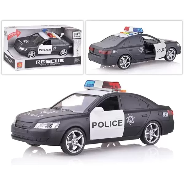 imageLiberty Imports Toy Police Car with Light ampamp Sounds  Friction Powered Plastic Patrol Cop Play Vehicle with Openable Doors for Kids