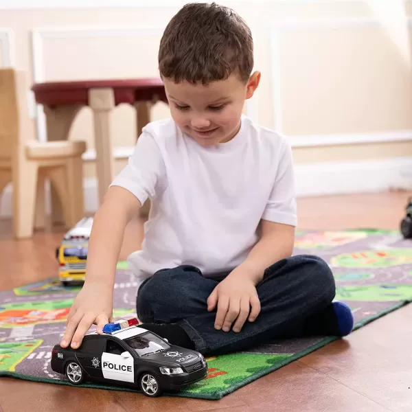 imageLiberty Imports Toy Police Car with Light ampamp Sounds  Friction Powered Plastic Patrol Cop Play Vehicle with Openable Doors for Kids