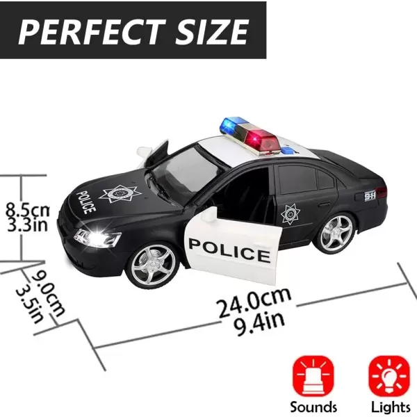 imageLiberty Imports Toy Police Car with Light ampamp Sounds  Friction Powered Plastic Patrol Cop Play Vehicle with Openable Doors for Kids
