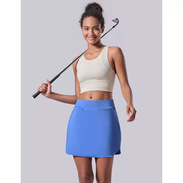 imageLiberty Pro 3 Pack Womens Athletic Skirts with Shorts Underneath Tennis Golf Skorts Tummy Control Pockets for Workout GymGrayKhakiDusty Blue