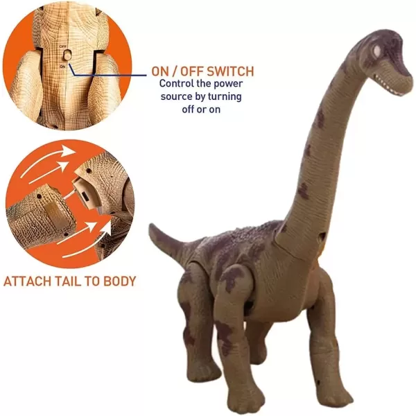 imageLiberty Imports Egg Laying Jurassic Brachiosaurus Dinosaur Electronic Battery Powered Toy Figure with Swinging Action Roaring Sounds and LED Lights Gift for Kids Assorted Colors
