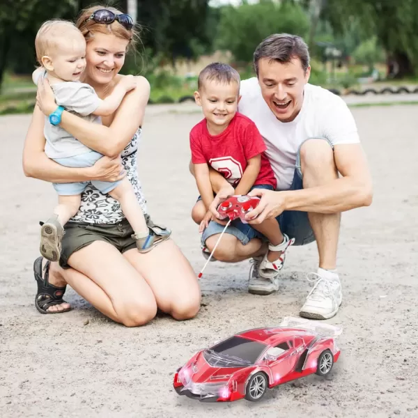 imageLight Up RC Remote Control Racing Car  120 Scale Radio Control Sports Car with Flashing LED Lights  Ideal Gift Toy for Kids
