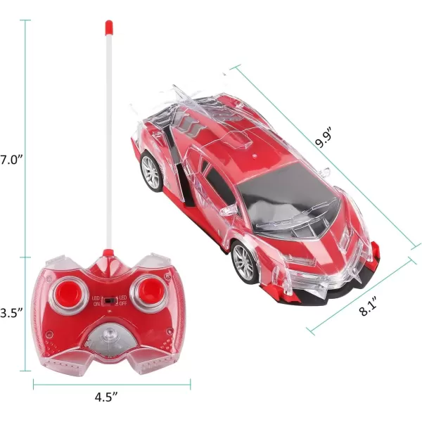 imageLight Up RC Remote Control Racing Car  120 Scale Radio Control Sports Car with Flashing LED Lights  Ideal Gift Toy for Kids