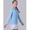 image3 Pack Youth Girls Uniform Polo Shirts Dry Fit Long Sleeve Pique Collared Tops for School KidsGrayLight BlueBurgundy