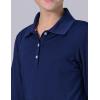image3 Pack Youth Girls Uniform Polo Shirts Dry Fit Long Sleeve Pique Collared Tops for School KidsNavy