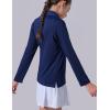 image3 Pack Youth Girls Uniform Polo Shirts Dry Fit Long Sleeve Pique Collared Tops for School KidsNavy