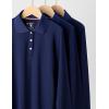 image3 Pack Youth Girls Uniform Polo Shirts Dry Fit Long Sleeve Pique Collared Tops for School KidsNavy