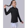 image3 Pack Youth Girls Uniform Polo Shirts Dry Fit Long Sleeve Pique Collared Tops for School KidsPinkBlackWhite