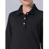 image3 Pack Youth Girls Uniform Polo Shirts Dry Fit Long Sleeve Pique Collared Tops for School KidsPinkLilacBlack