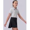 image3 Pack Youth Girls Uniform Polo Shirts Dry Fit Short Sleeve Pique Collared Tops for School KidsGrayLight BlueBurgundy