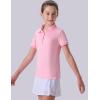 image3 Pack Youth Girls Uniform Polo Shirts Dry Fit Short Sleeve Pique Collared Tops for School KidsPinkBlackWhite