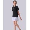 image3 Pack Youth Girls Uniform Polo Shirts Dry Fit Short Sleeve Pique Collared Tops for School KidsPinkBlackWhite