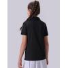 image3 Pack Youth Girls Uniform Polo Shirts Dry Fit Short Sleeve Pique Collared Tops for School KidsPinkBlackWhite