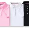 image3 Pack Youth Girls Uniform Polo Shirts Dry Fit Short Sleeve Pique Collared Tops for School KidsPinkBlackWhite