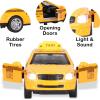 imageDiecast Pullback Taxi Cab Model Car  140 Scale Yellow Taxi with Flashing Light ampamp Sound Opening Doors  Collectible Die Cast Metal Model Toy Vehicle