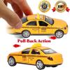 imageDiecast Pullback Taxi Cab Model Car  140 Scale Yellow Taxi with Flashing Light ampamp Sound Opening Doors  Collectible Die Cast Metal Model Toy Vehicle