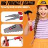 imageKids Handyman Tools Toy Set 52 PCS Mechanic Pretend Play Construction Playset with Hard Hat Nuts Bolts  Realistic Plastic Toddler Children Accessories for Workbench