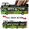 imageLiberty Imports 132 Scale Die Cast Sightseeing Tour Bus Toy Pull Back Vehicles  Mini Double Decker Tourist Open Top Bus Model Car  Pullback Action Toys with Lights and Music RedGreen